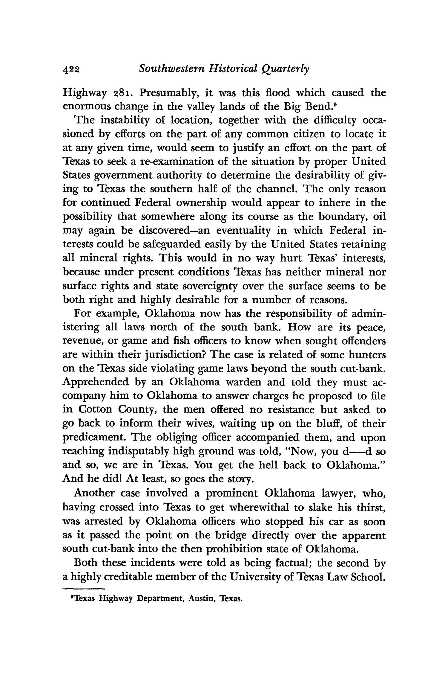 The Southwestern Historical Quarterly, Volume 66, July 1962 - April, 1963
                                                
                                                    422
                                                