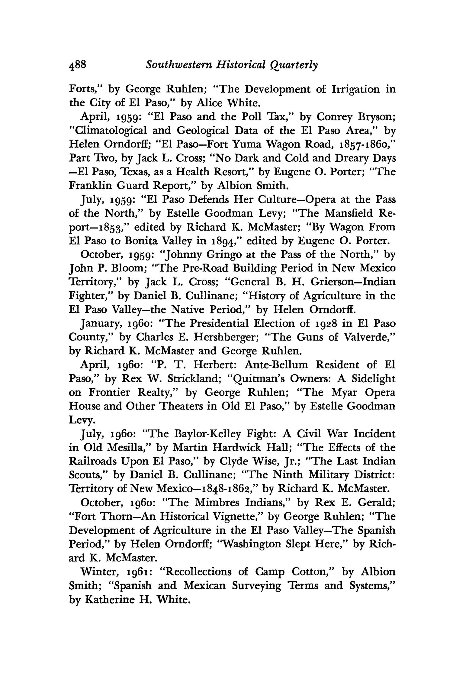 The Southwestern Historical Quarterly, Volume 66, July 1962 - April, 1963
                                                
                                                    488
                                                