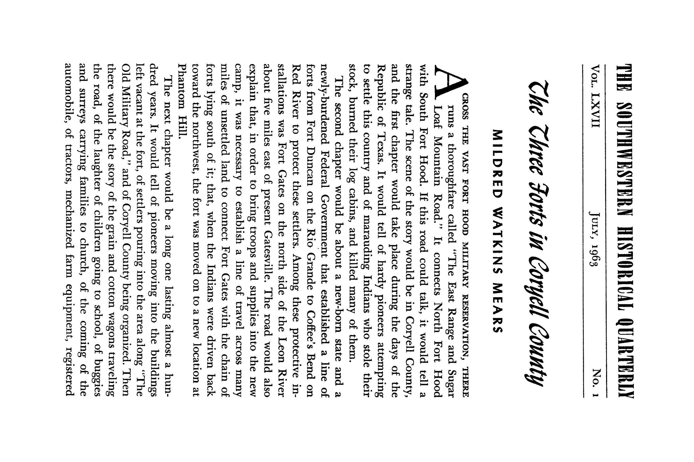 The Southwestern Historical Quarterly, Volume 67, July 1963 - April, 1964
                                                
                                                    1
                                                