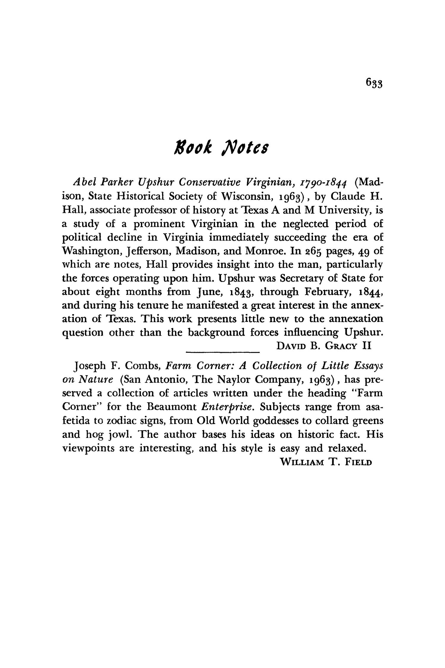 The Southwestern Historical Quarterly, Volume 67, July 1963 - April, 1964
                                                
                                                    633
                                                