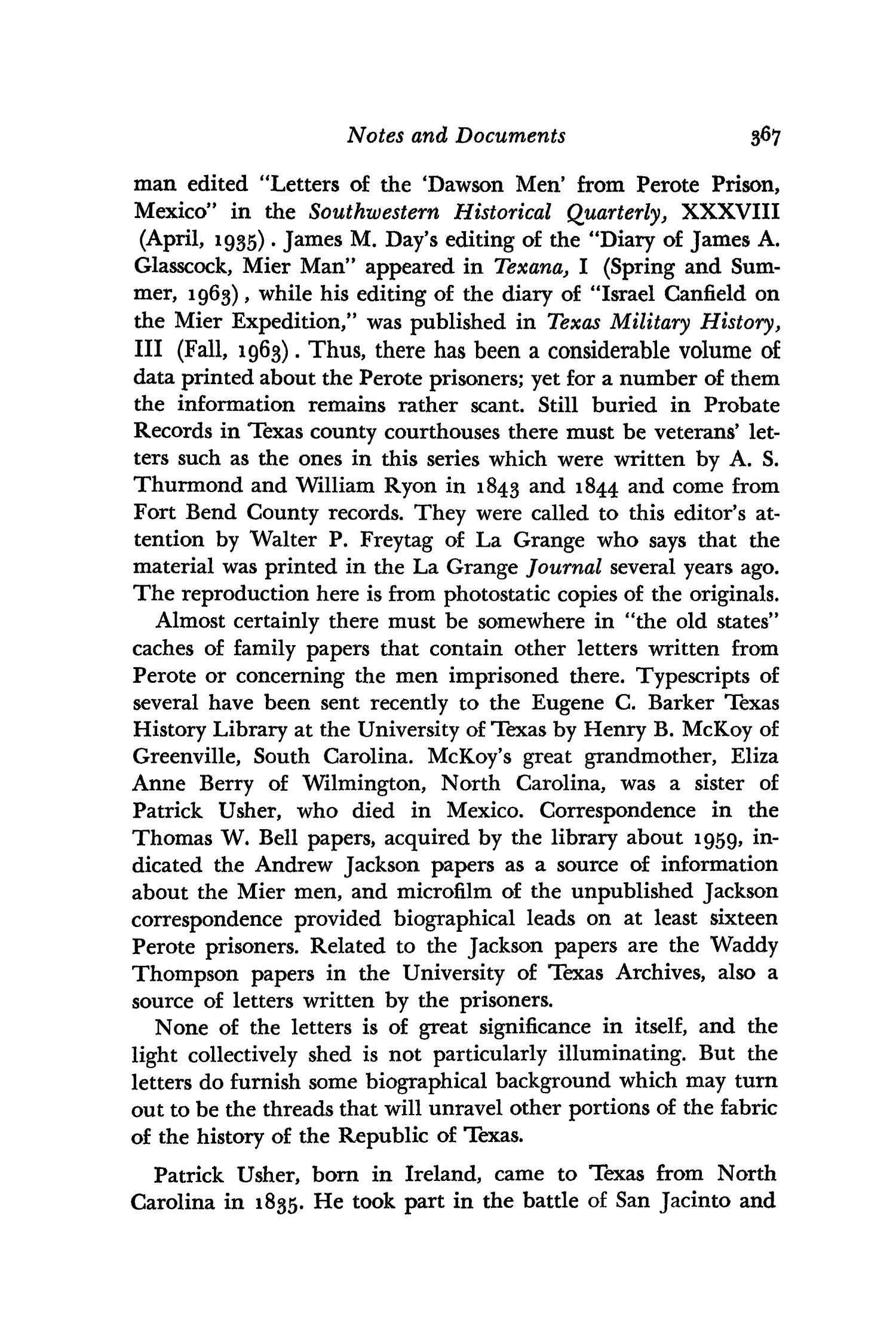 The Southwestern Historical Quarterly, Volume 68, July 1964 - April, 1965
                                                
                                                    367
                                                