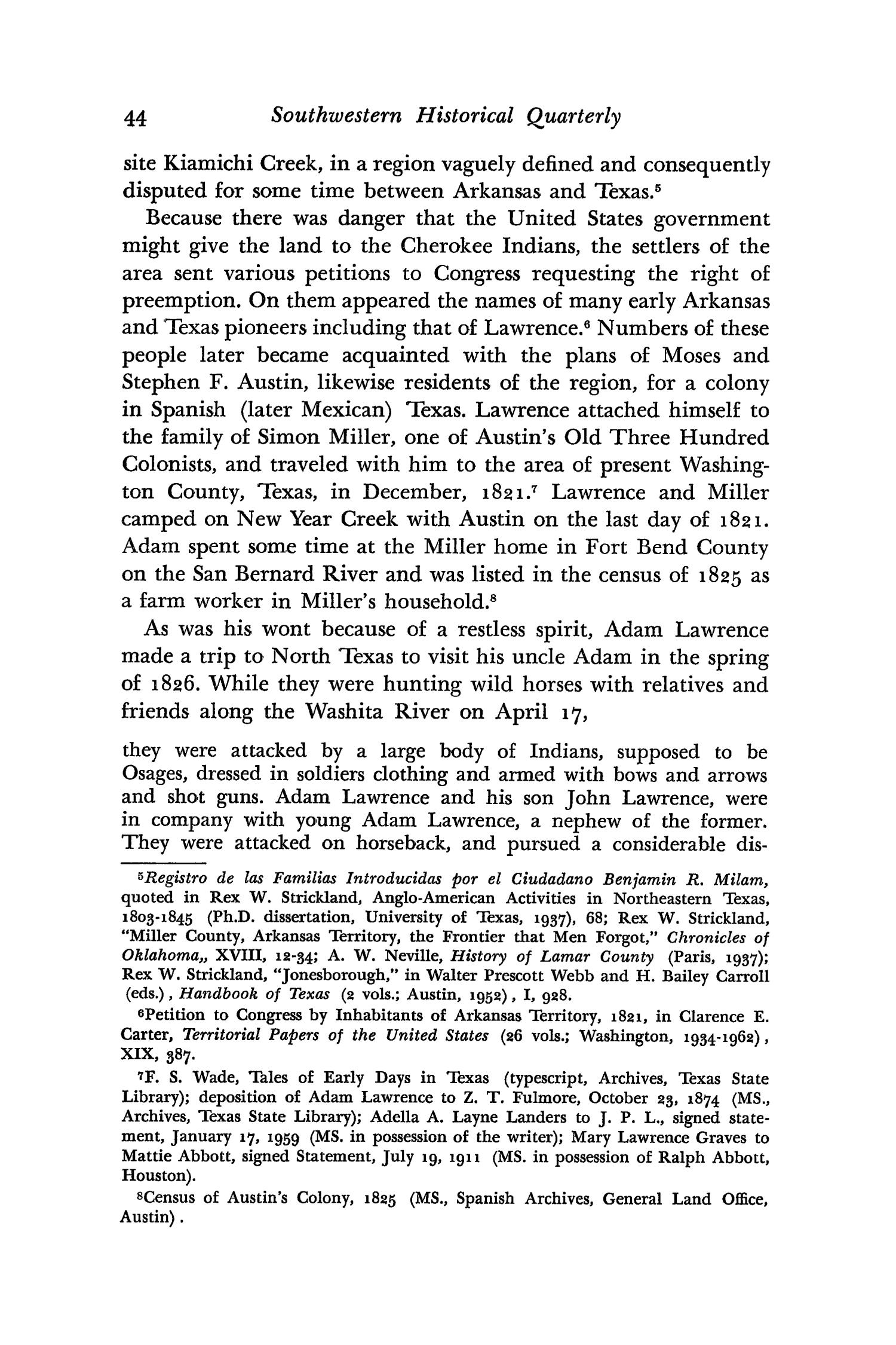 The Southwestern Historical Quarterly, Volume 68, July 1964 - April, 1965
                                                
                                                    44
                                                
