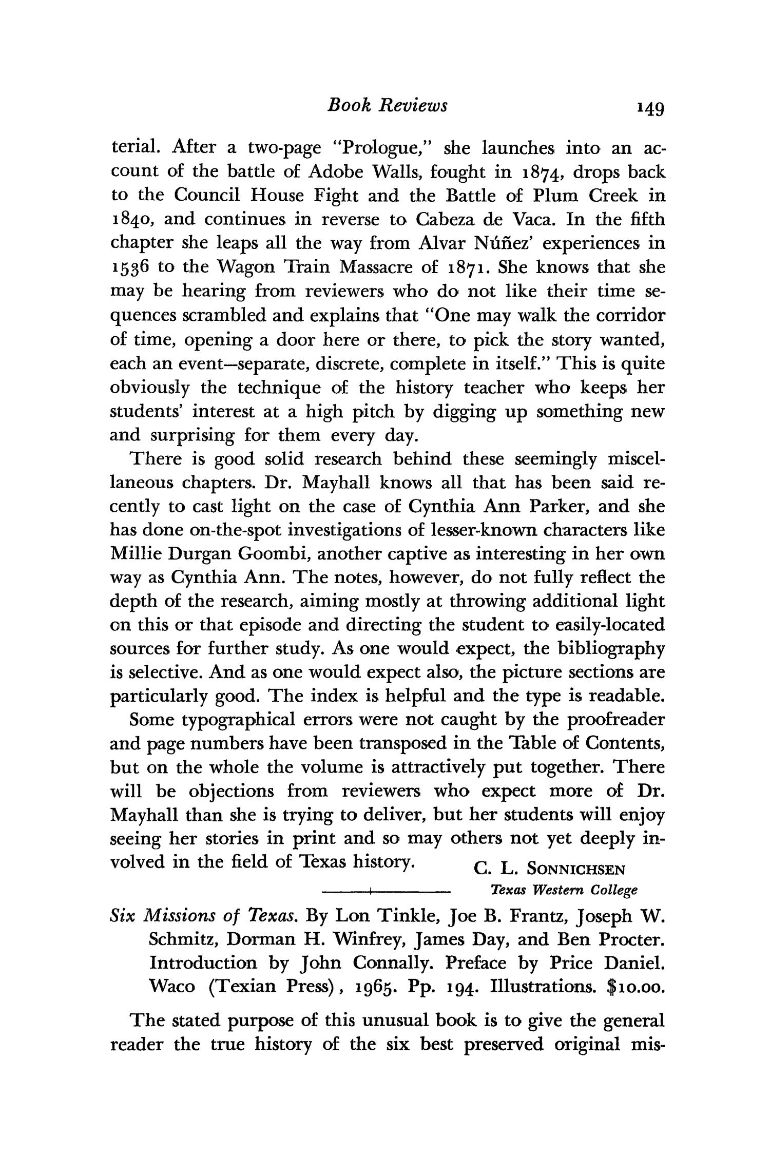 The Southwestern Historical Quarterly, Volume 70, July 1966 - April, 1967
                                                
                                                    149
                                                