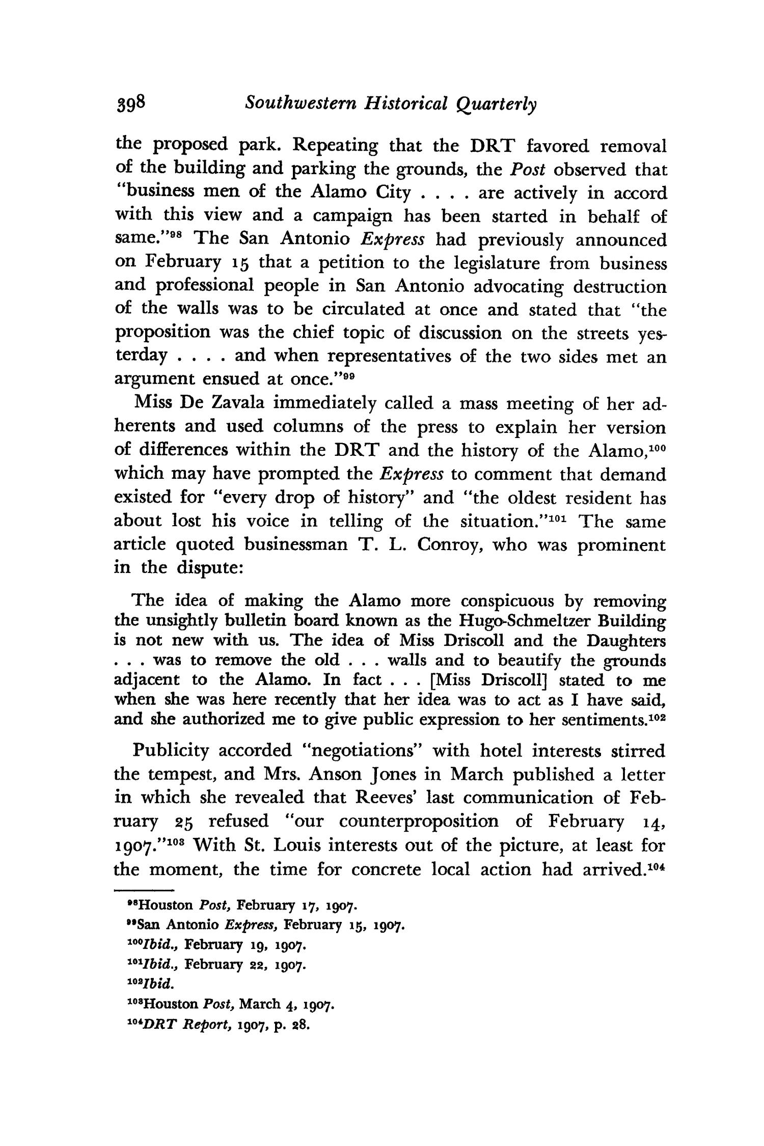 The Southwestern Historical Quarterly, Volume 70, July 1966 - April, 1967
                                                
                                                    398
                                                