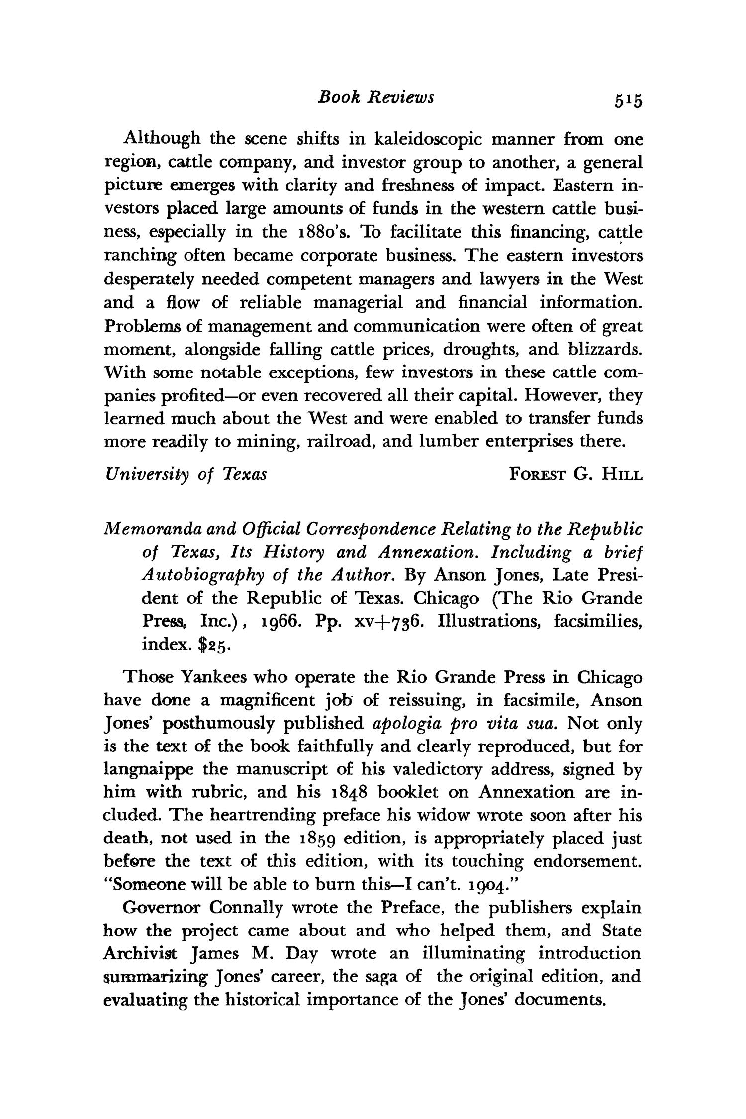 The Southwestern Historical Quarterly, Volume 70, July 1966 - April, 1967
                                                
                                                    515
                                                
