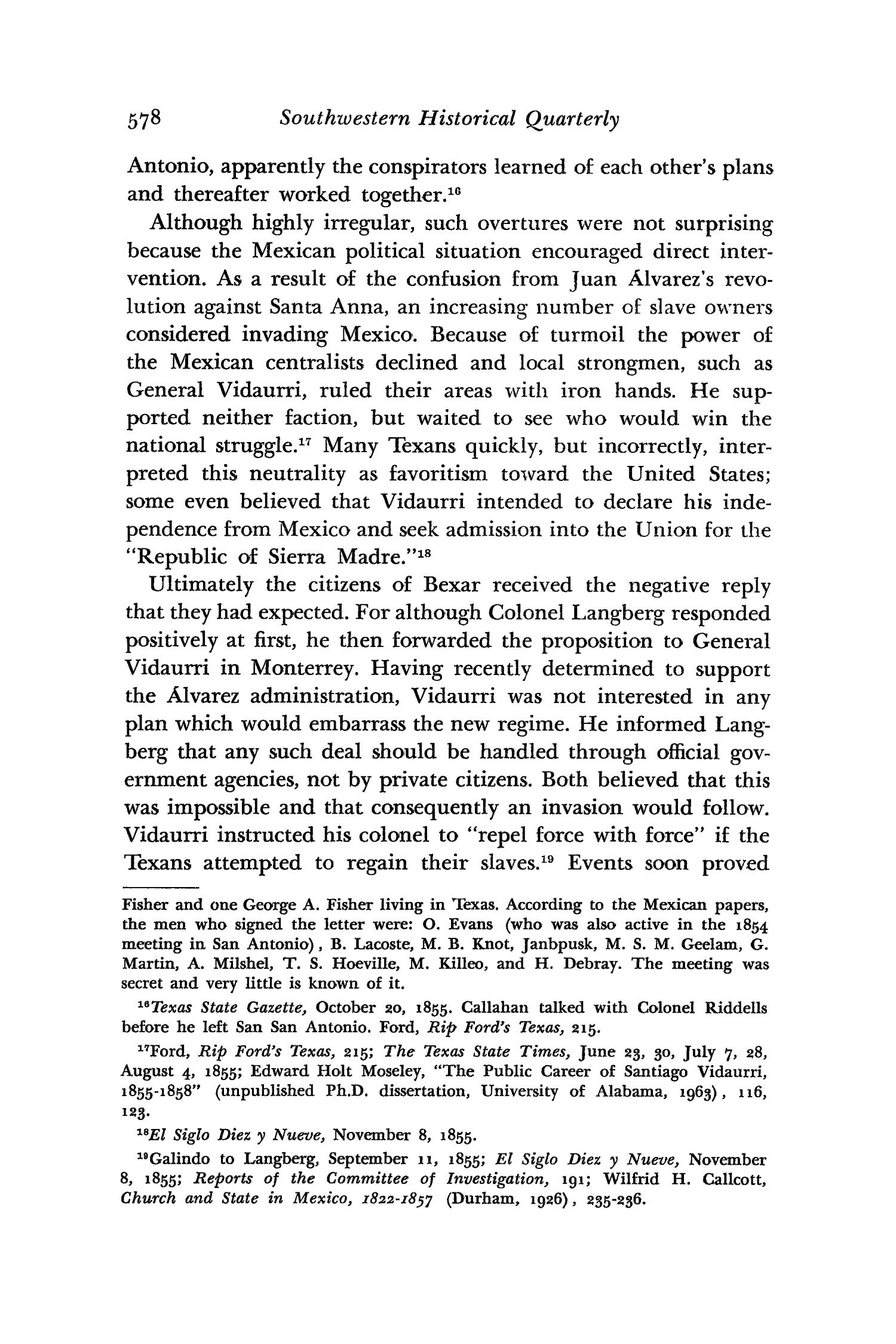 The Southwestern Historical Quarterly, Volume 70, July 1966 - April, 1967
                                                
                                                    578
                                                
