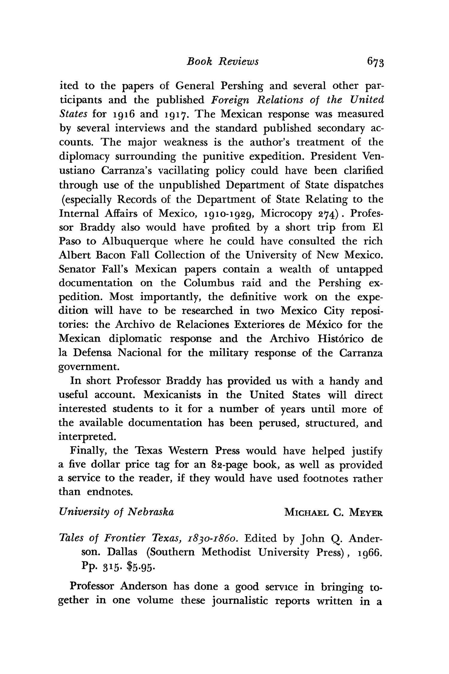 The Southwestern Historical Quarterly, Volume 70, July 1966 - April, 1967
                                                
                                                    673
                                                