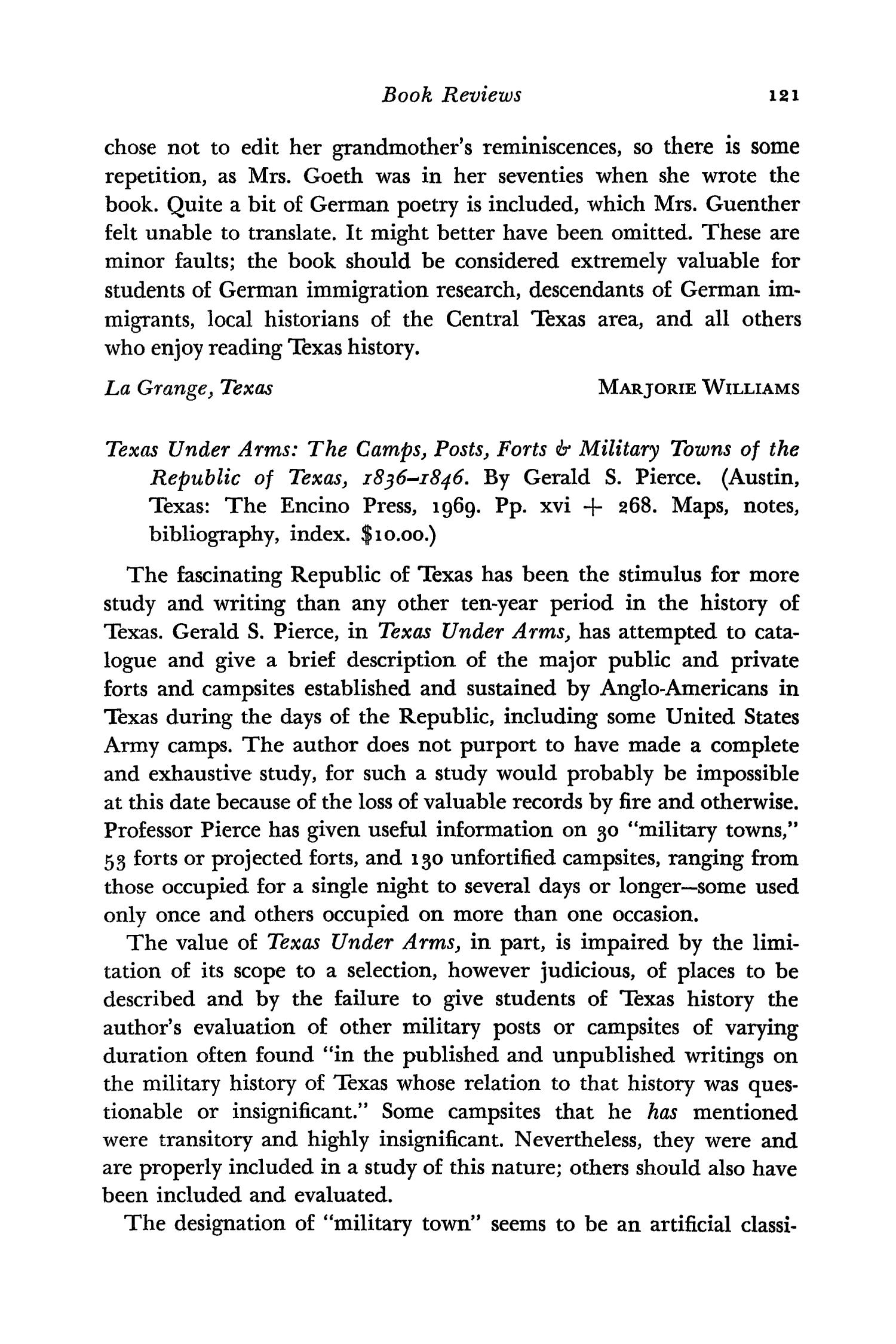 The Southwestern Historical Quarterly, Volume 74, July 1970 - April, 1971
                                                
                                                    121
                                                