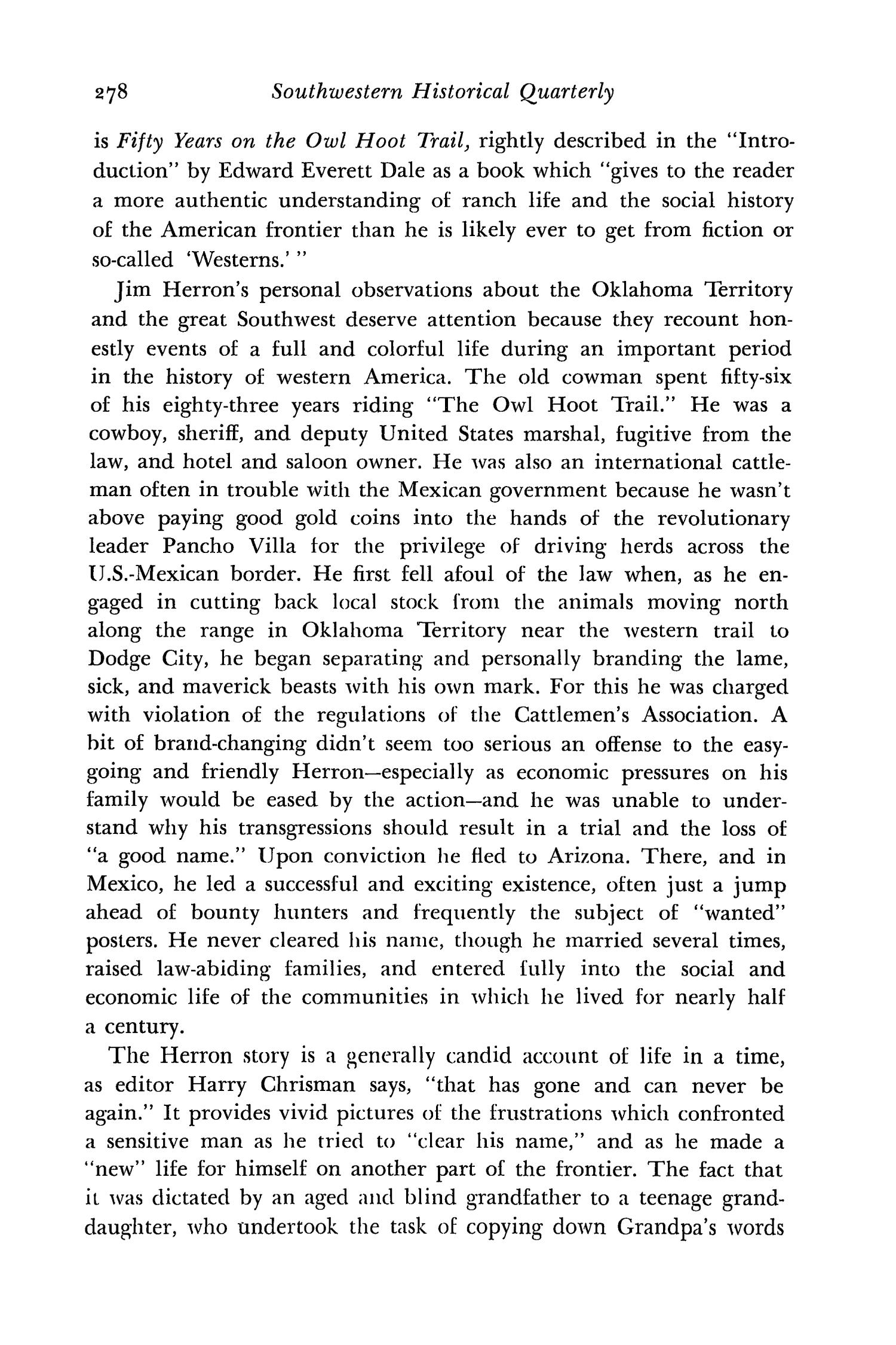 The Southwestern Historical Quarterly, Volume 74, July 1970 - April, 1971
                                                
                                                    278
                                                