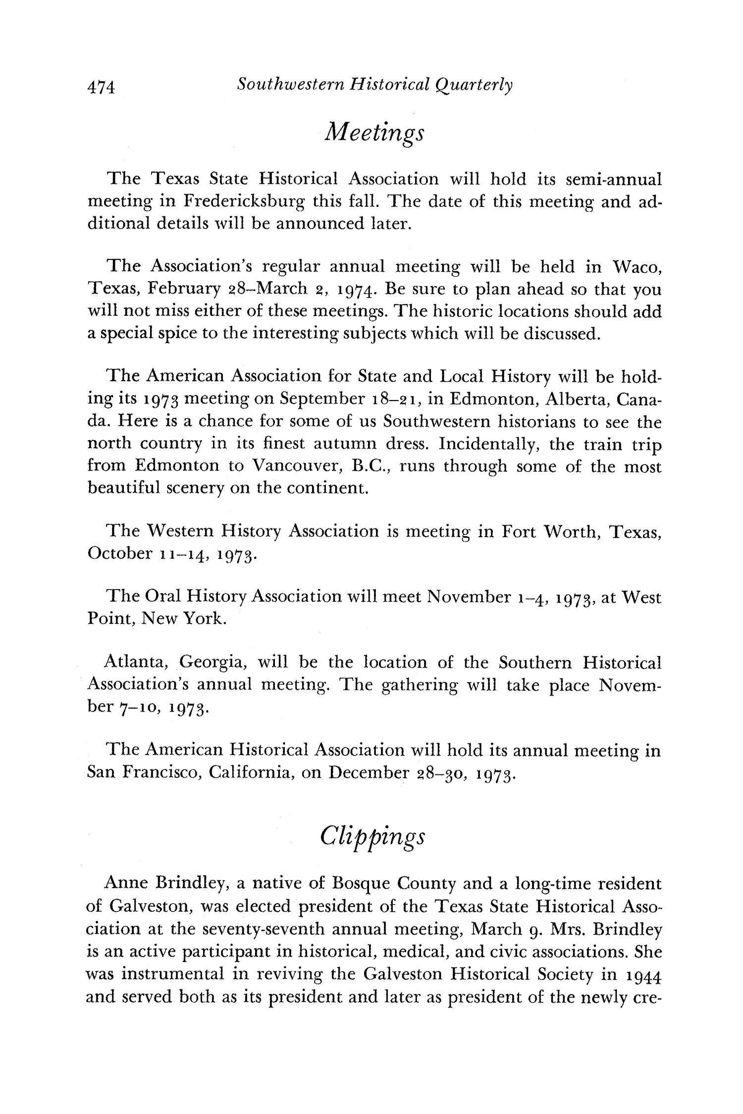 The Southwestern Historical Quarterly, Volume 76, July 1972 - April, 1973
                                                
                                                    474
                                                