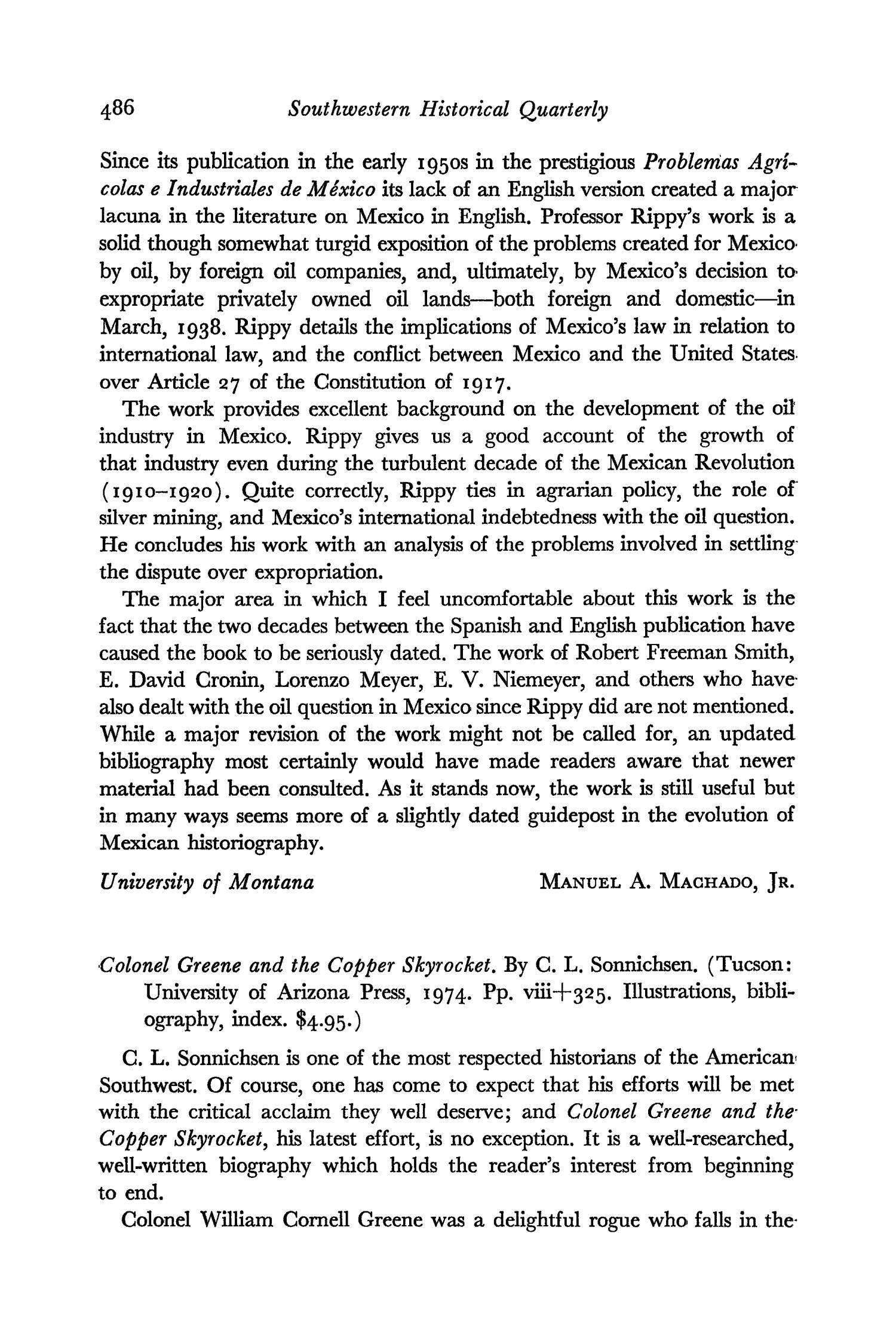 The Southwestern Historical Quarterly, Volume 79, July 1975 - April, 1976
                                                
                                                    486
                                                