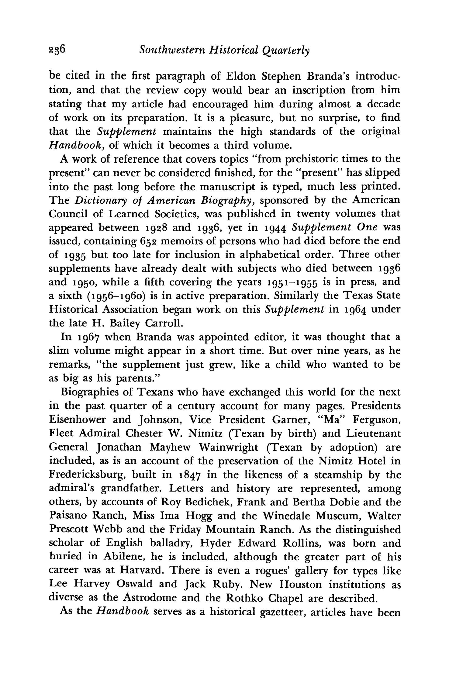 The Southwestern Historical Quarterly, Volume 81, July 1977 - April, 1978
                                                
                                                    236
                                                