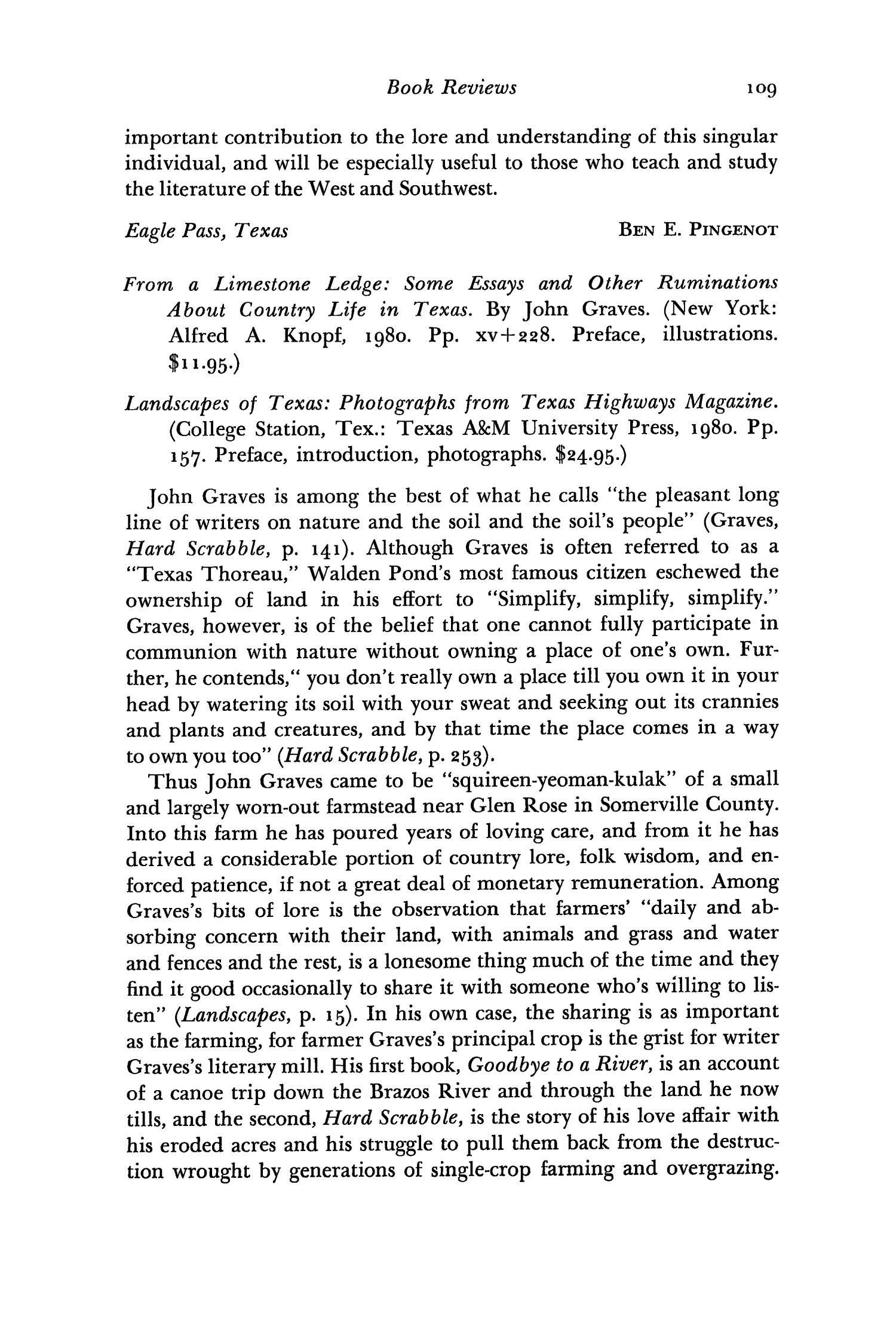 The Southwestern Historical Quarterly, Volume 86, July 1982 - April, 1983
                                                
                                                    109
                                                