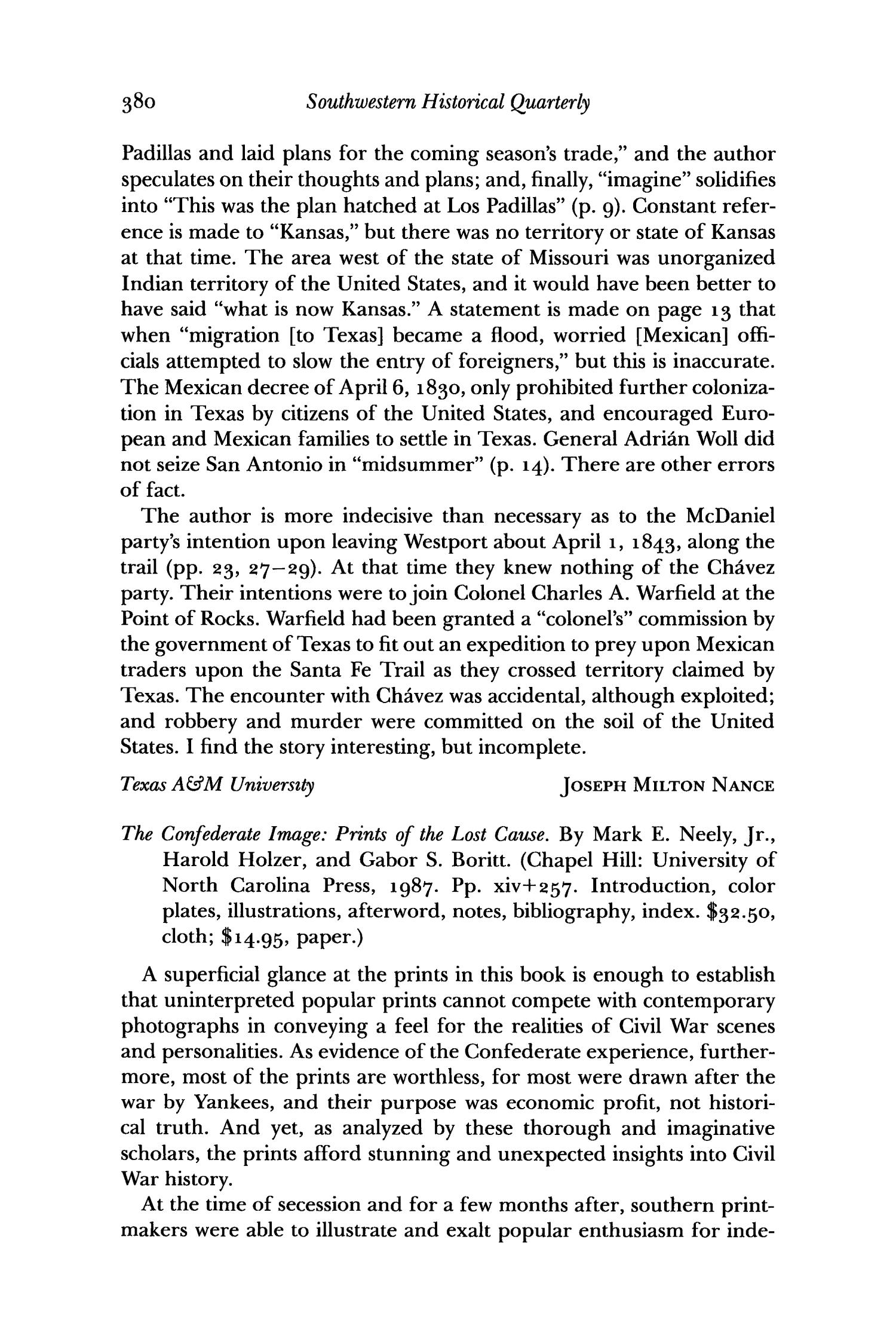The Southwestern Historical Quarterly, Volume 92, July 1988 - April, 1989
                                                
                                                    380
                                                
