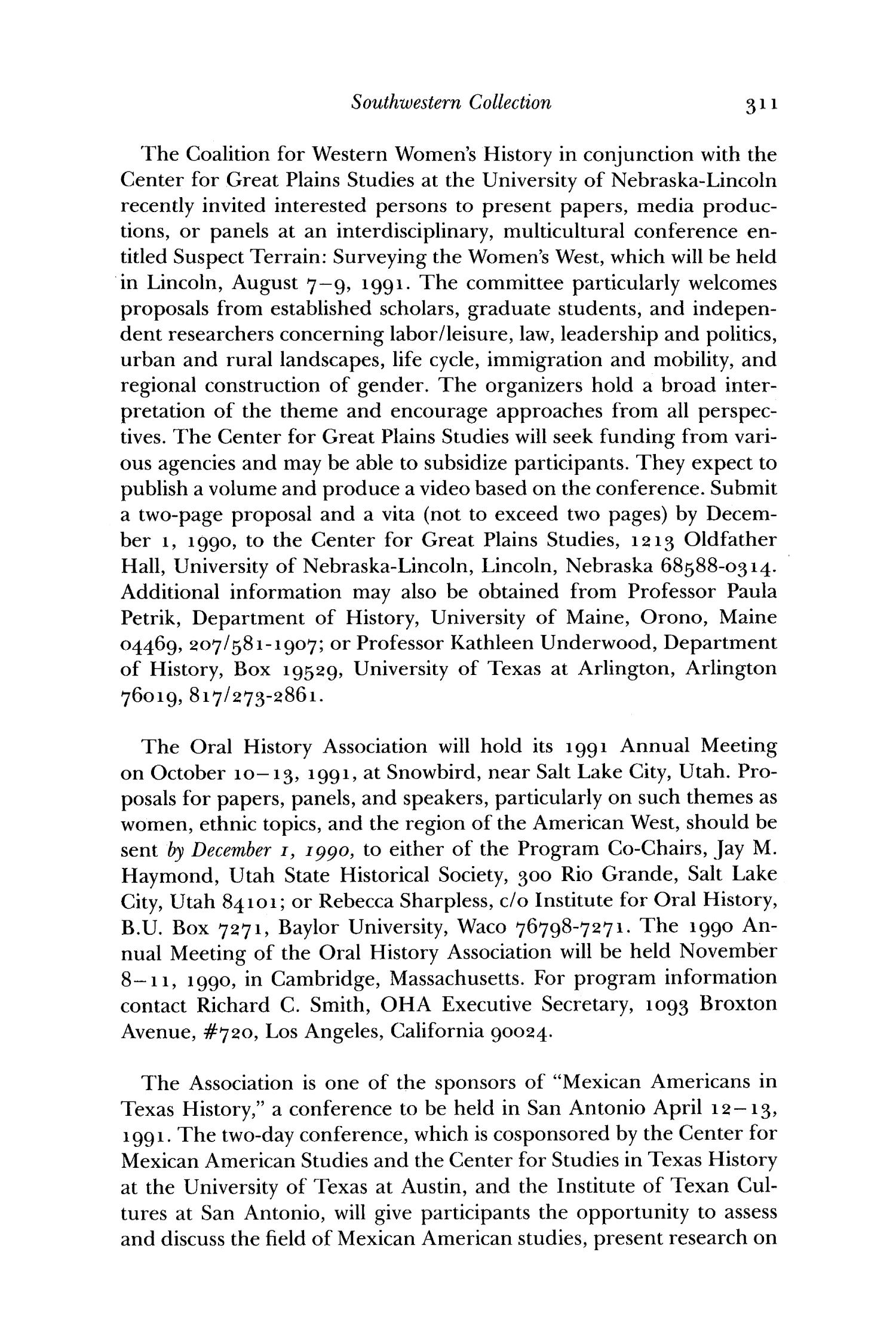The Southwestern Historical Quarterly, Volume 94, July 1990 - April, 1991
                                                
                                                    311
                                                