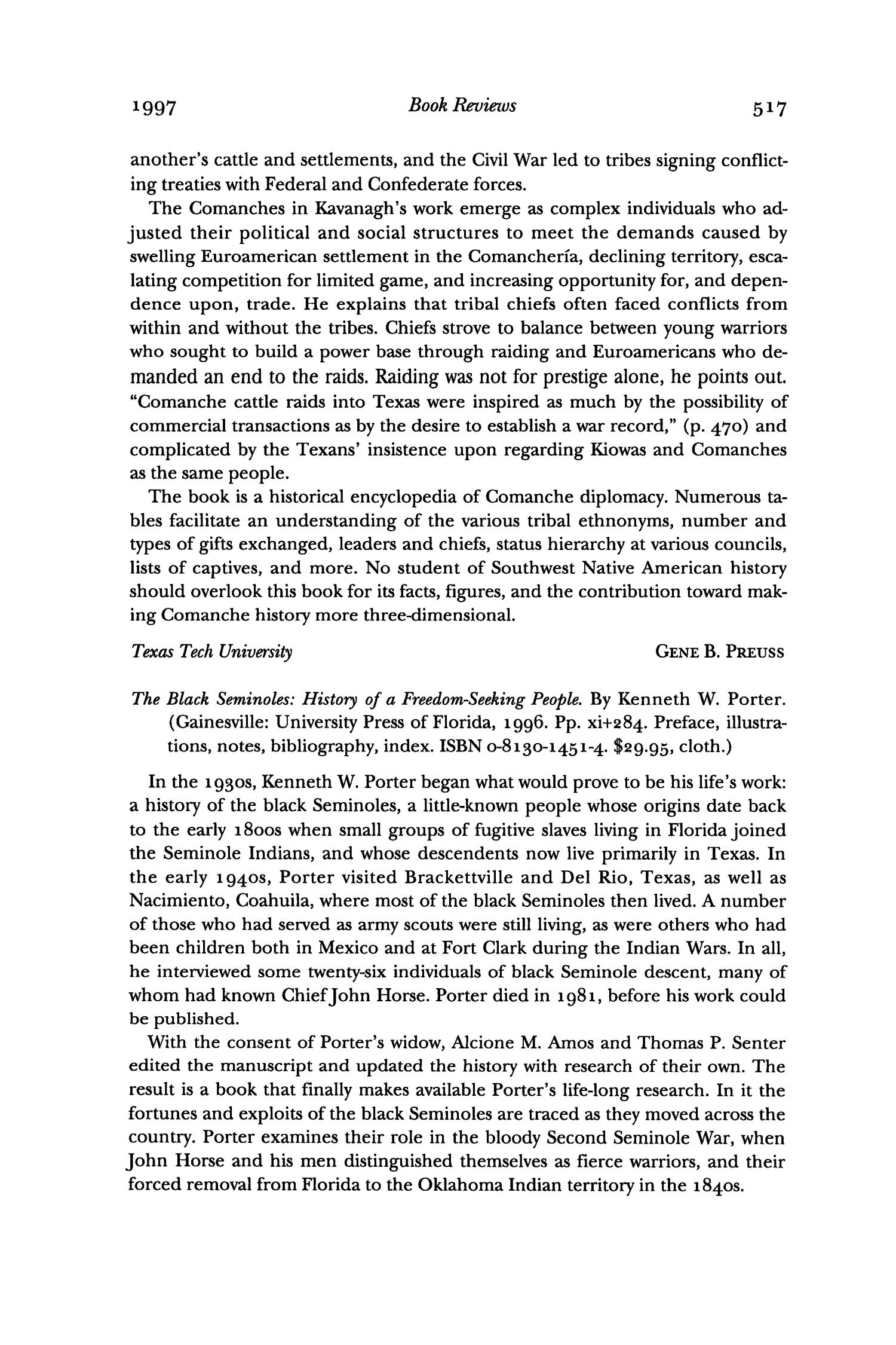 The Southwestern Historical Quarterly, Volume 100, July 1996 - April, 1997
                                                
                                                    517
                                                