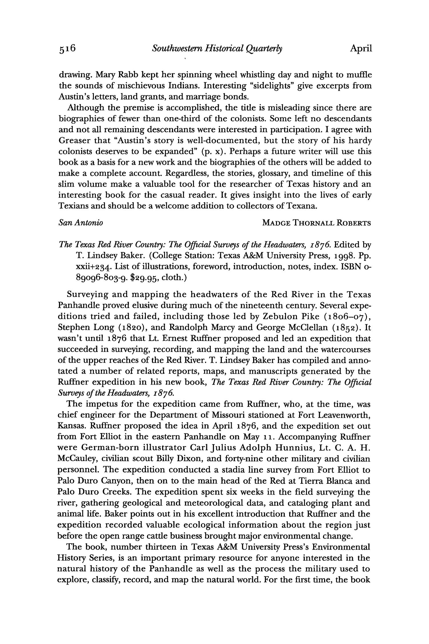 The Southwestern Historical Quarterly, Volume 103, July 1999 - April, 2000
                                                
                                                    516
                                                