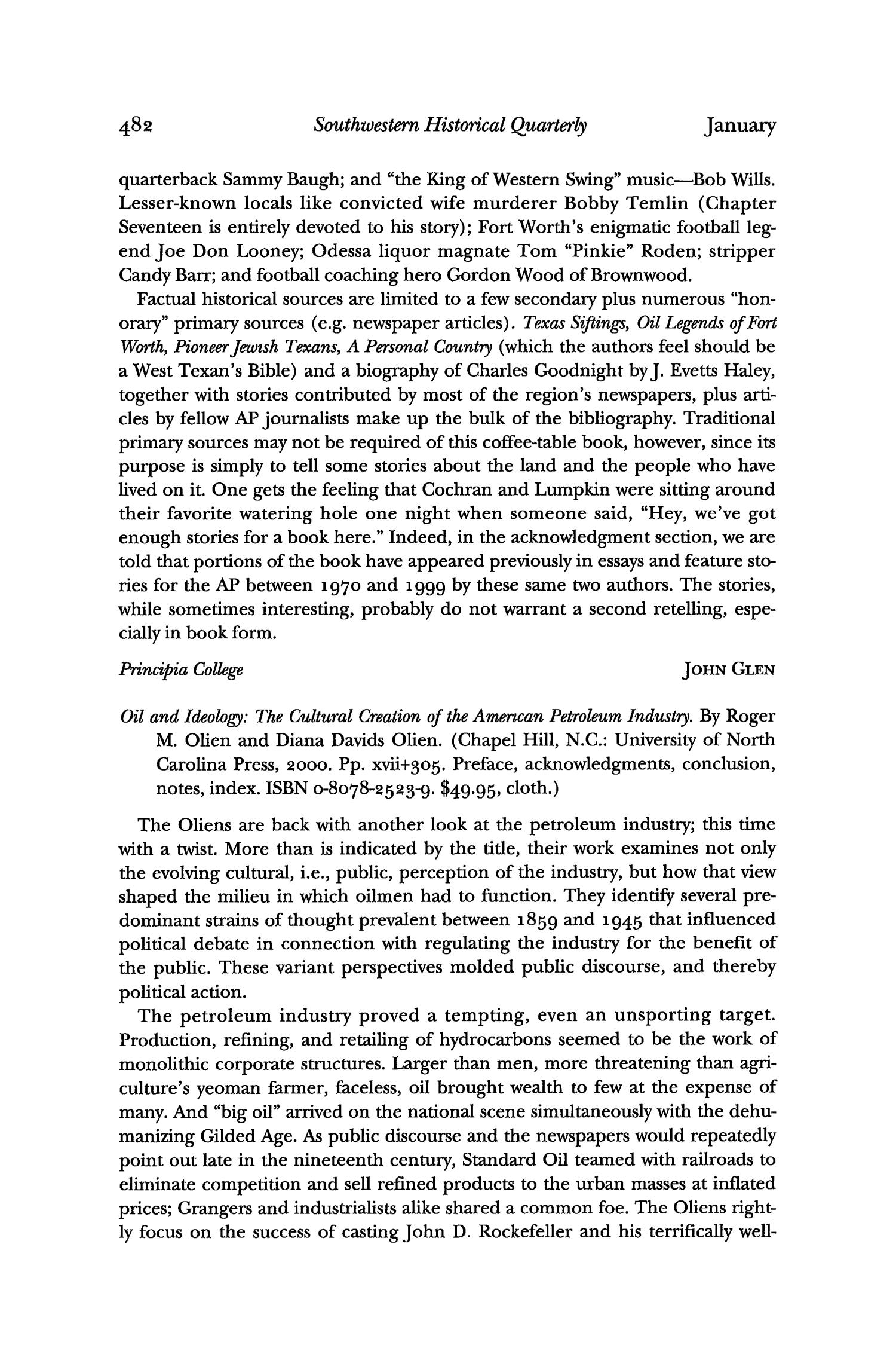 The Southwestern Historical Quarterly, Volume 104, July 2000 - April, 2001
                                                
                                                    482
                                                