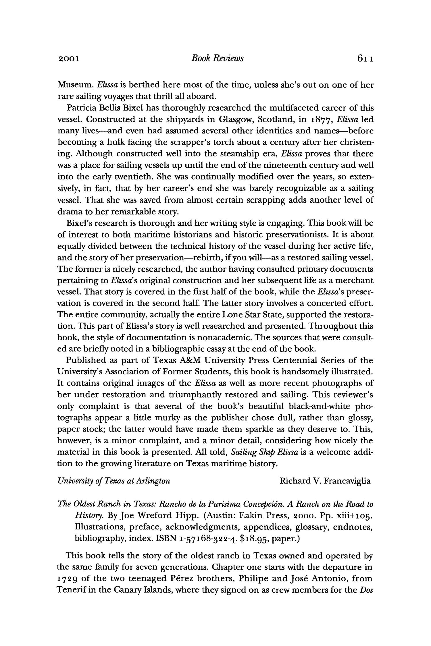 The Southwestern Historical Quarterly, Volume 104, July 2000 - April, 2001
                                                
                                                    611
                                                