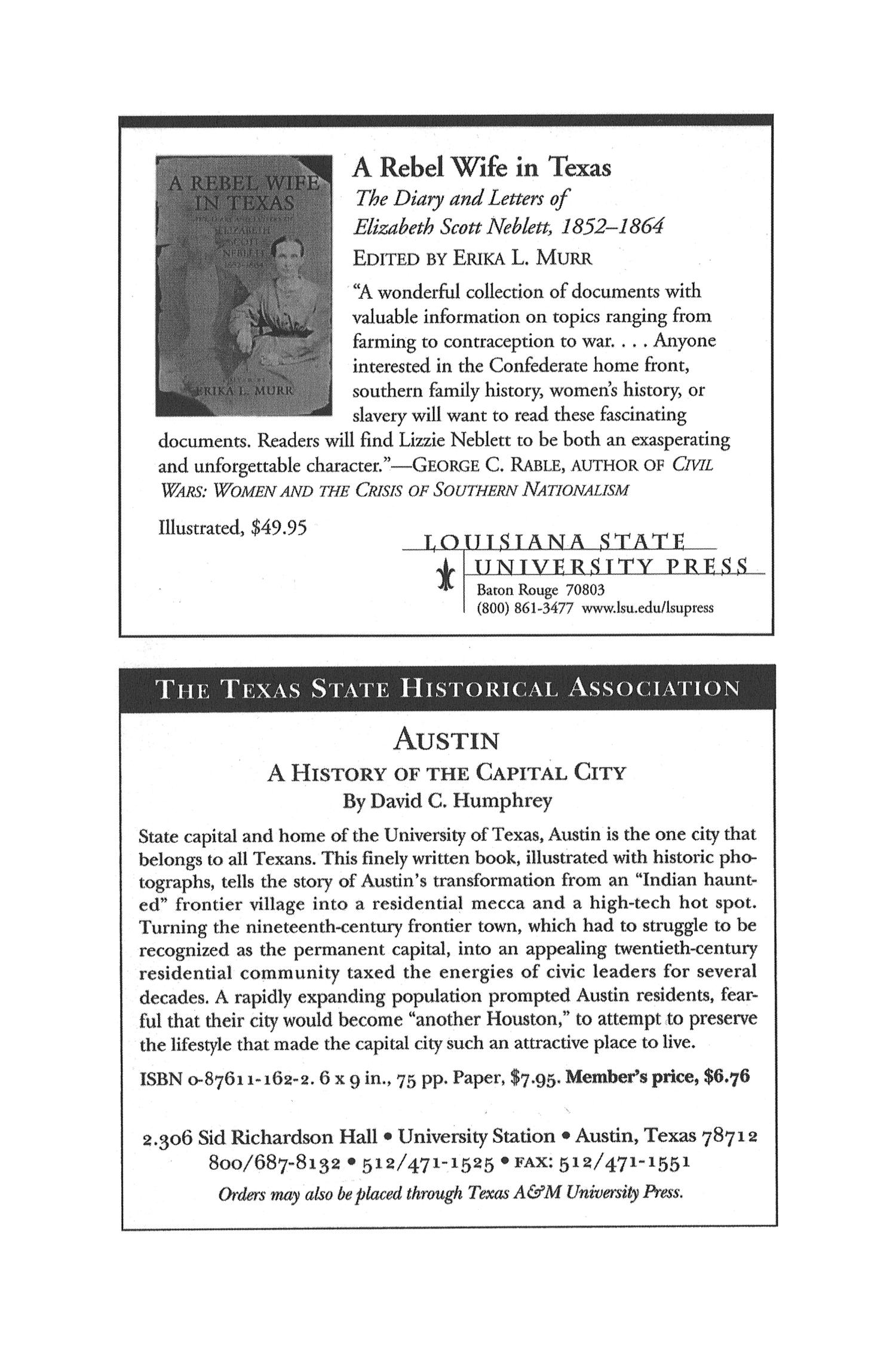 The Southwestern Historical Quarterly, Volume 105, July 2001 - April, 2002
                                                
                                                    None
                                                