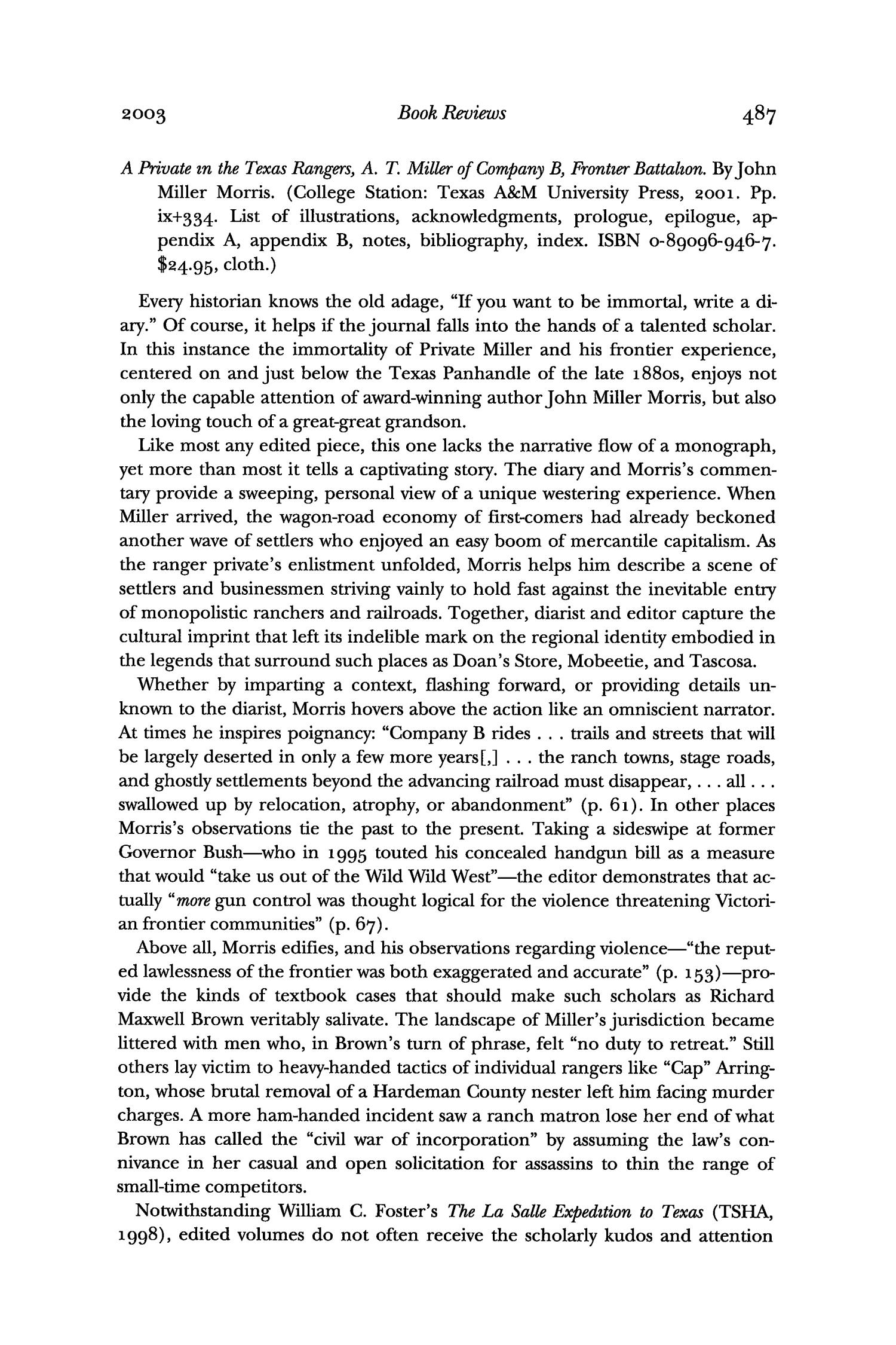 The Southwestern Historical Quarterly, Volume 106, July 2002 - April, 2003
                                                
                                                    487
                                                