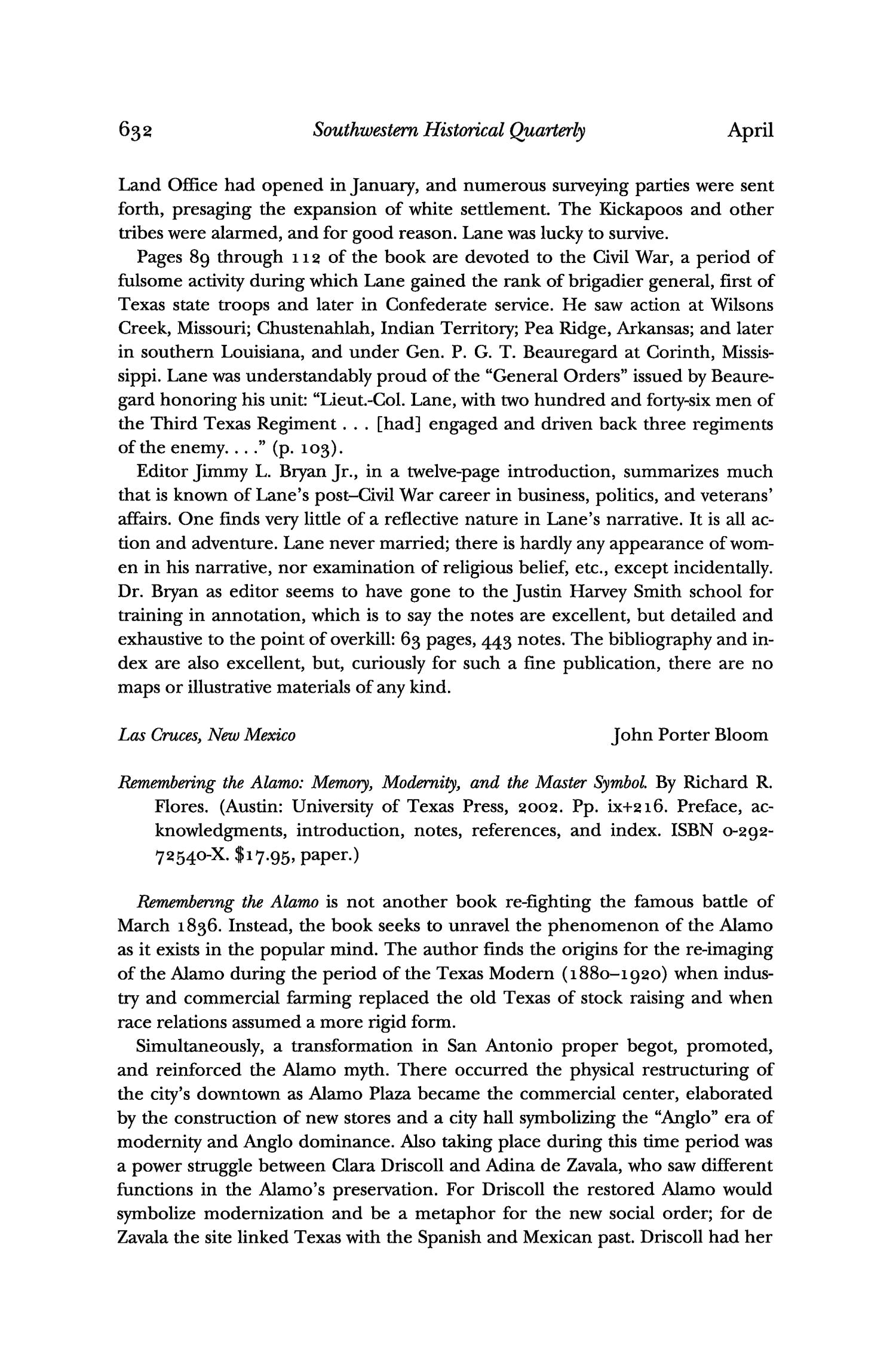 The Southwestern Historical Quarterly, Volume 106, July 2002 - April, 2003
                                                
                                                    632
                                                