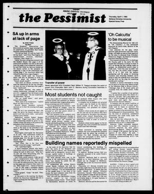 Primary view of object titled 'The Optimist (Abilene, Tex.), Ed. 1, Thursday, April 1, 1982'.
