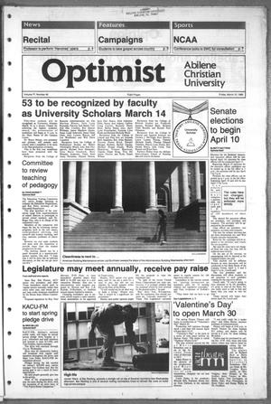 Primary view of object titled 'The Optimist (Abilene, Tex.), Vol. 77, No. 46, Ed. 1, Friday, March 10, 1989'.