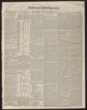 Primary view of object titled 'National Intelligencer. (Washington [D.C.]), Vol. 47, No. 6847, Ed. 1 Tuesday, November 10, 1846'.