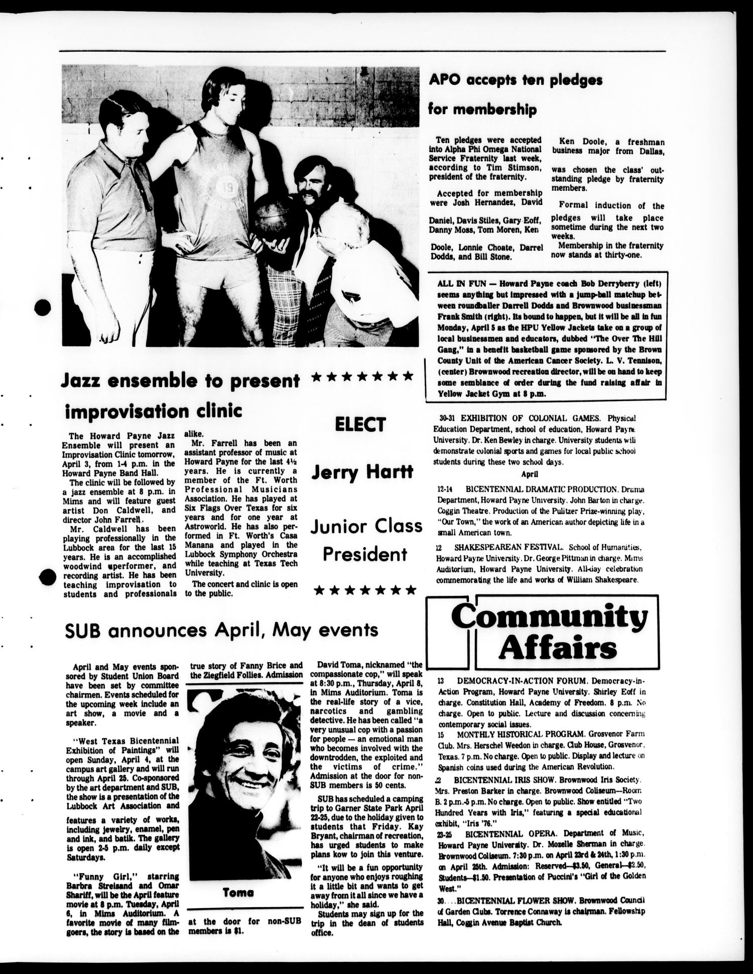 The Yellow Jacket (Brownwood, Tex.), Vol. 63, No. 24, Ed. 1, Friday, April 2, 1976
                                                
                                                    [Sequence #]: 3 of 4
                                                