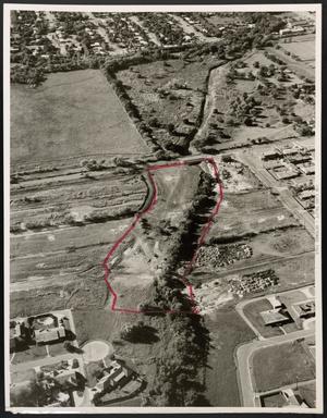 Primary view of object titled '[Aerial View of Cox Lane Park and Surrounding Area]'.
