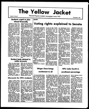 Primary view of object titled 'The Yellow Jacket (Brownwood, Tex.), Vol. 75, No. 8, Ed. 1, Friday, November 6, 1987'.