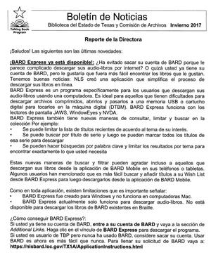 Primary view of object titled 'Boletín de Noticias, Invierno 2017'.