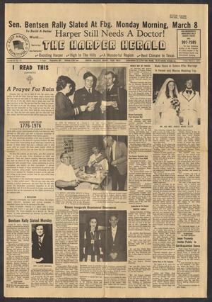 Primary view of object titled 'The Harper Herald (Harper, Tex.), Vol. 60, No. 10, Ed. 1 Friday, March 5, 1976'.