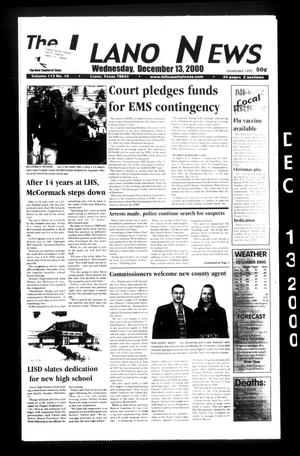 Primary view of object titled 'The Llano News (Llano, Tex.), Vol. 113, No. 10, Ed. 1 Wednesday, December 13, 2000'.