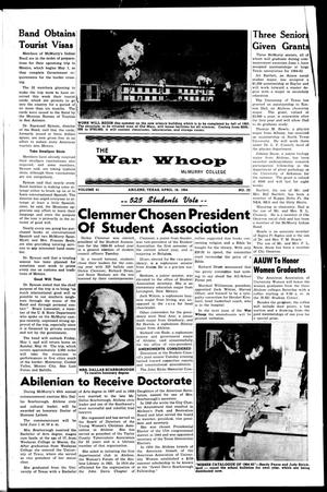 Primary view of object titled 'The War Whoop (Abilene, Tex.), Vol. 41, No. 23, Ed. 1, Thursday, April 16, 1964'.