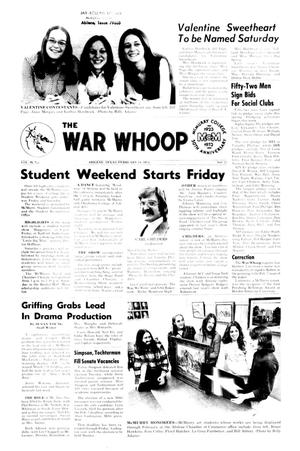 Primary view of object titled 'The War Whoop (Abilene, Tex.), Vol. 51, No. 17, Ed. 1, Thursday, February 14, 1974'.