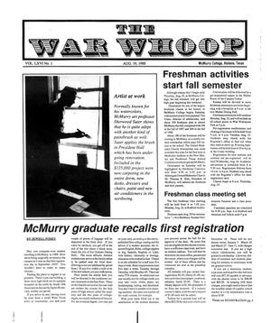 Primary view of object titled 'The War Whoop (Abilene, Tex.), Vol. 66, No. 1, Ed. 1, Friday, August 19, 1988'.