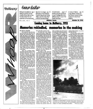 Primary view of object titled 'McMurry University War Whoop (Abilene, Tex.), Vol. 70, No. 5, Ed. 1, Friday, October 16, 1992'.