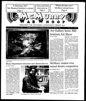 Primary view of object titled 'McMurry War Whoop (Abilene, Tex.), Vol. 76, No. 7, Ed. 1, Wednesday, January 19, 2000'.