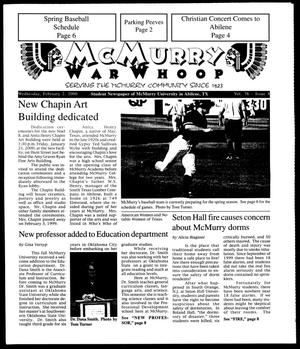 Primary view of object titled 'McMurry War Whoop (Abilene, Tex.), Vol. 76, No. 8, Ed. 1, Wednesday, February 2, 2000'.