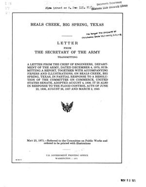Primary view of object titled '[Interim Report on Colorado River and Tributaries]: Beals Creek Big Spring, Texas'.