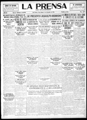 Primary view of object titled 'La Prensa (San Antonio, Tex.), Vol. 7, No. 2,075, Ed. 1 Saturday, December 11, 1920'.