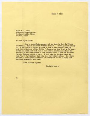 Primary view of object titled '[Letter from I. H. Kempner to E. A. Craft, March 9, 1953]'.