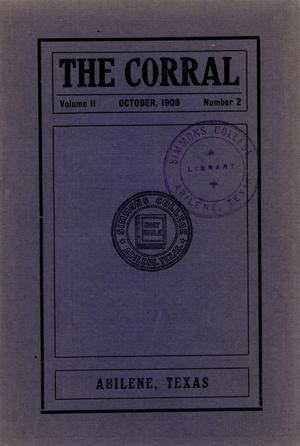 Primary view of object titled 'The Corral, Volume 2, Number 2, October, 1908'.