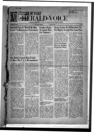 Primary view of object titled 'Jewish Herald-Voice (Houston, Tex.), Vol. 40, No. 8, Ed. 1 Thursday, May 24, 1945'.