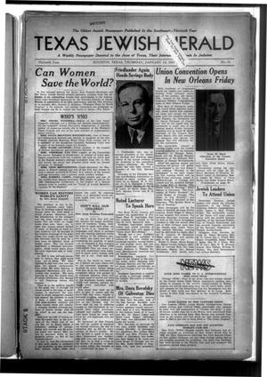 Primary view of object titled 'Texas Jewish Herald (Houston, Tex.), Vol. 30, No. 41, Ed. 1 Thursday, January 14, 1937'.