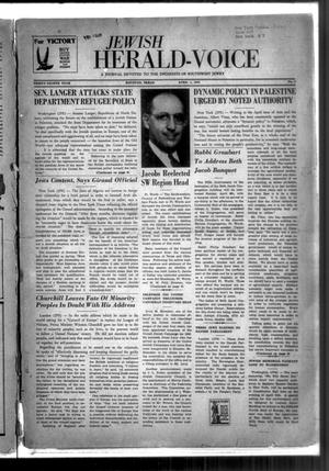 Primary view of object titled 'Jewish Herald-Voice (Houston, Tex.), Vol. 38, No. 4, Ed. 1 Thursday, April 1, 1943'.