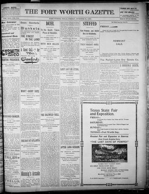 Primary view of object titled 'Fort Worth Gazette. (Fort Worth, Tex.), Vol. 19, No. 313, Ed. 1, Friday, October 25, 1895'.