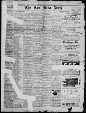 Primary view of object titled 'The San Saba News. (San Saba, Tex.), Vol. 13, No. 16, Ed. 1, Friday, February 4, 1887'.